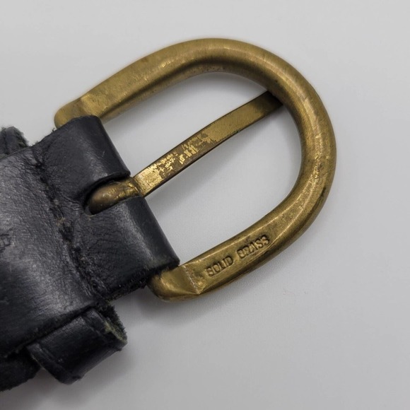 [SOLD]Surrey Belt Mens L Black Leather Braided Casual Minimal Everyday Normcore - Picture 4 of 6